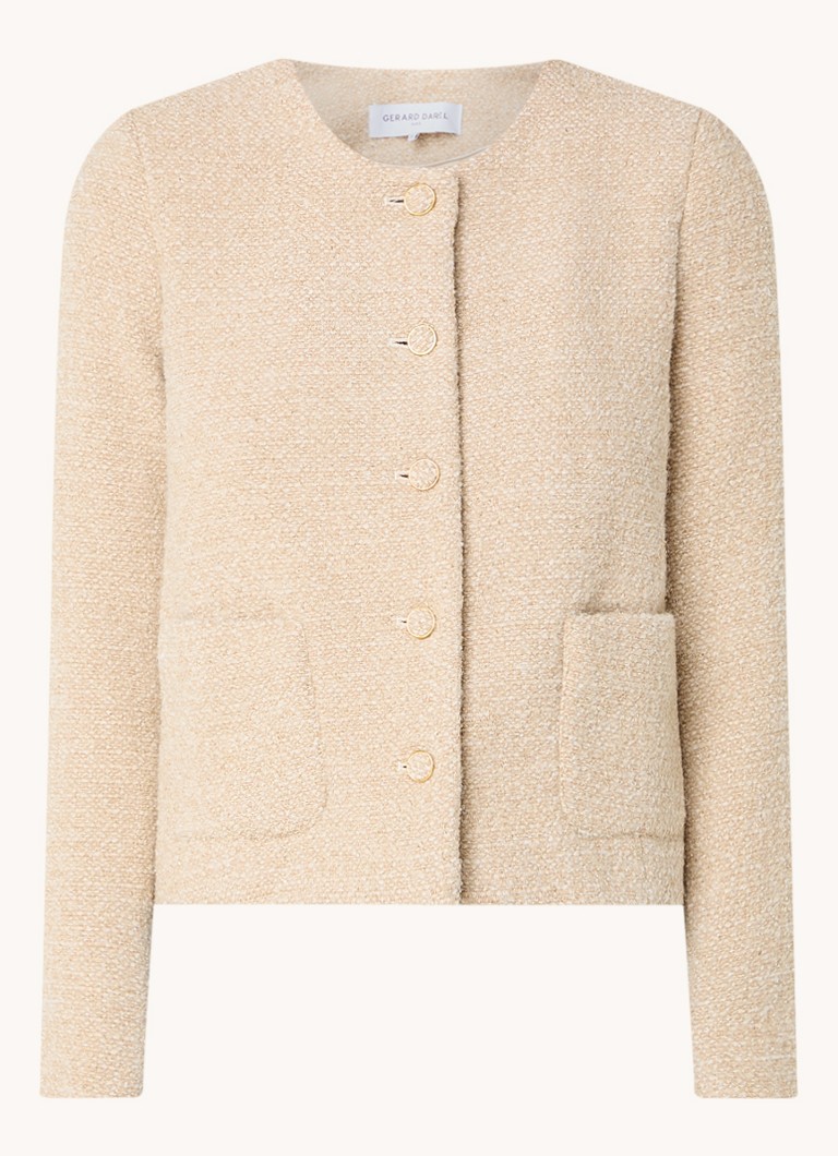 Jachetă Malia din tweed de la Gerard Darel cu inserții din lurex și buzunare cu aplicații.