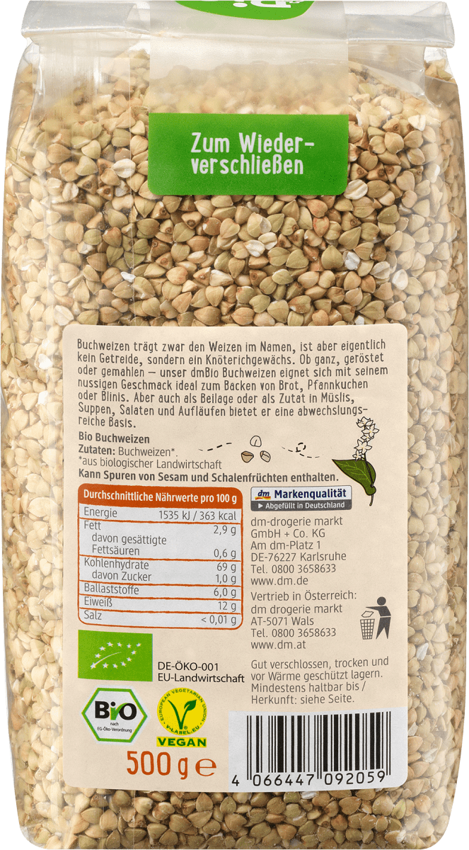 Getreide, Buchweizen, glutenfrei, 500 g