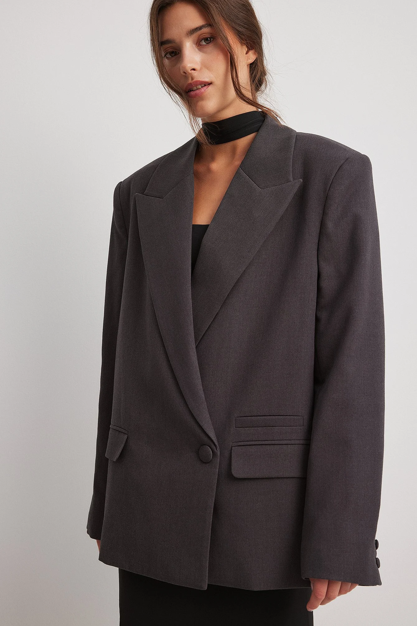 Gefütterte Oversize-Blazerjacke