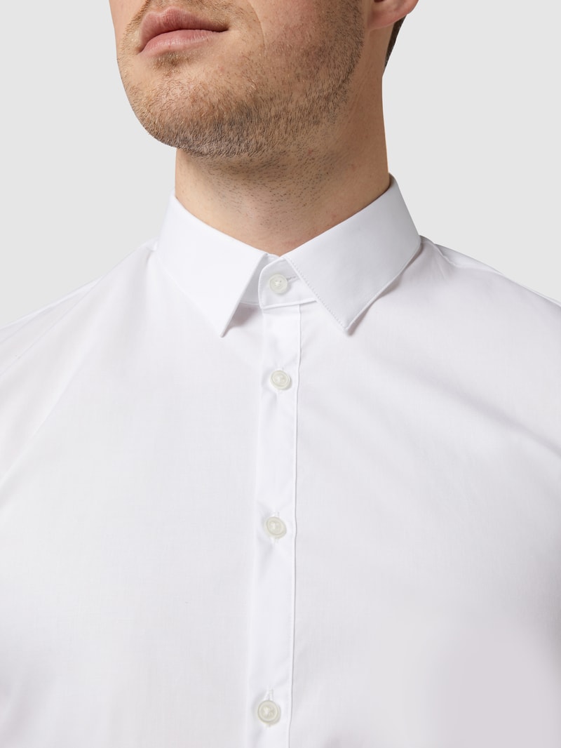Super Slim Fit Business-Hemd aus Popeline in weiß