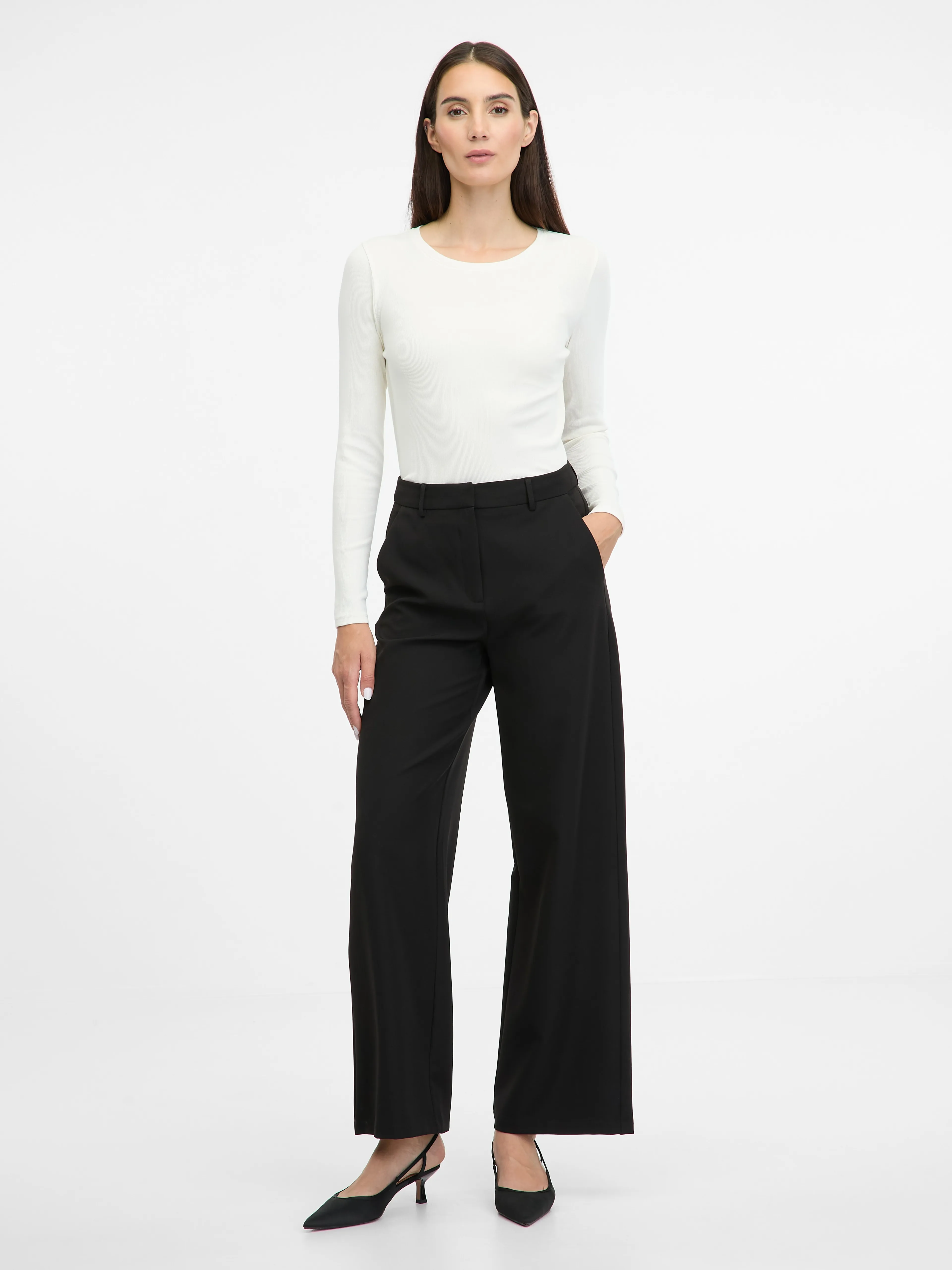Cremefarbenes Damen-Langarm-T-Shirt ORSAY