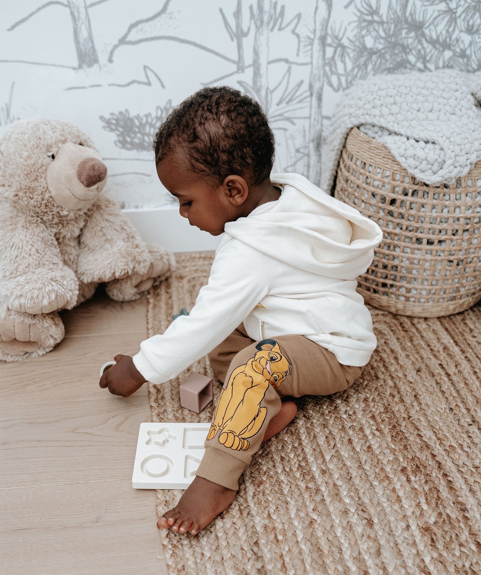 Pantalon en molleton imprimé Le Roi Lion bébé Garçon - D... marron | GEMO