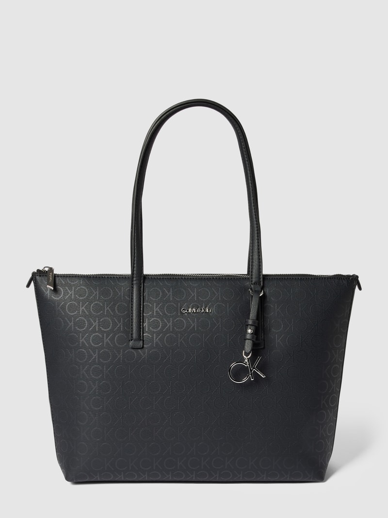 Shopper mit Allover-Logo in schwarz