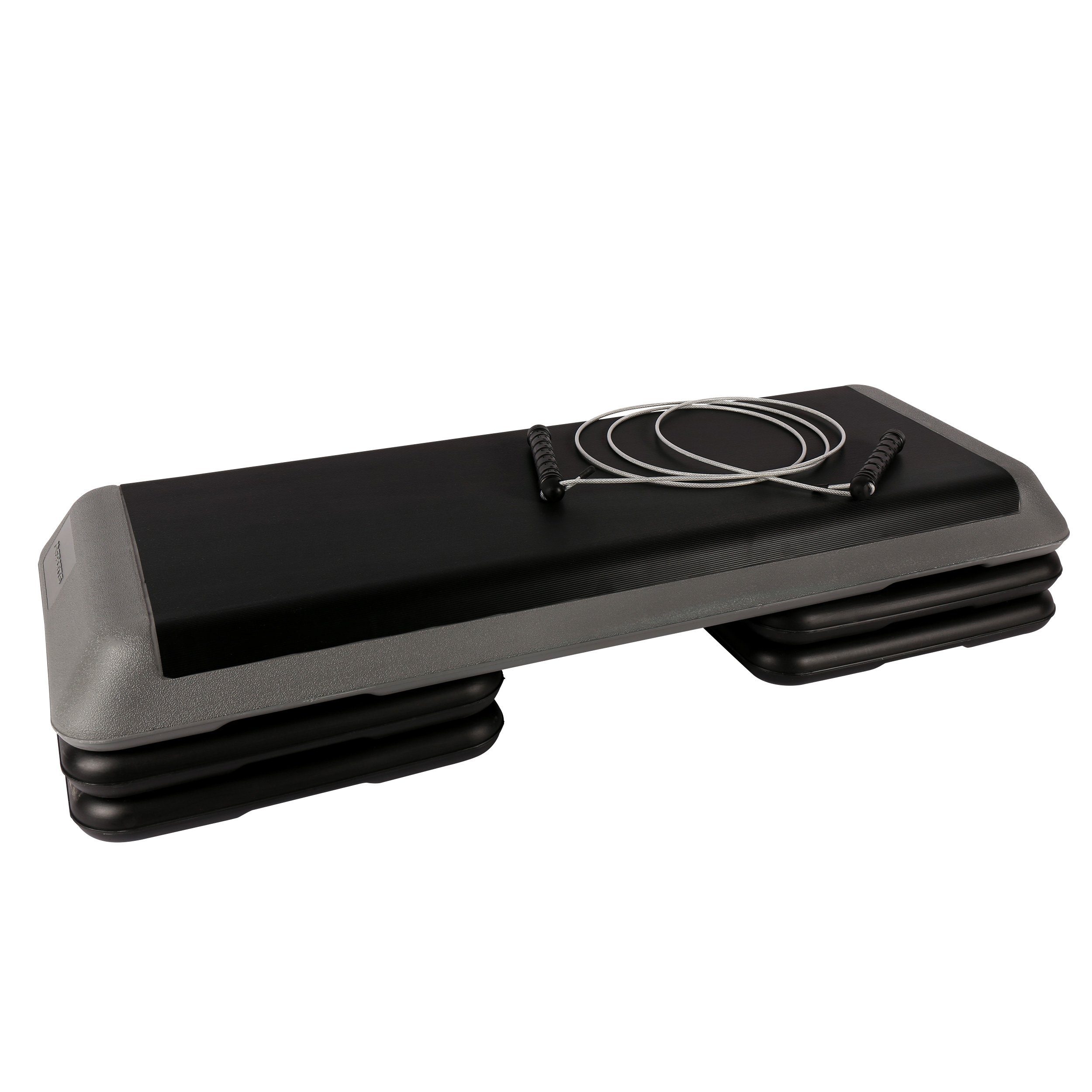 MSports® Stepper Aerobic Set mit Stepper 110 x 42 cm + Springseil mit Gewichten
