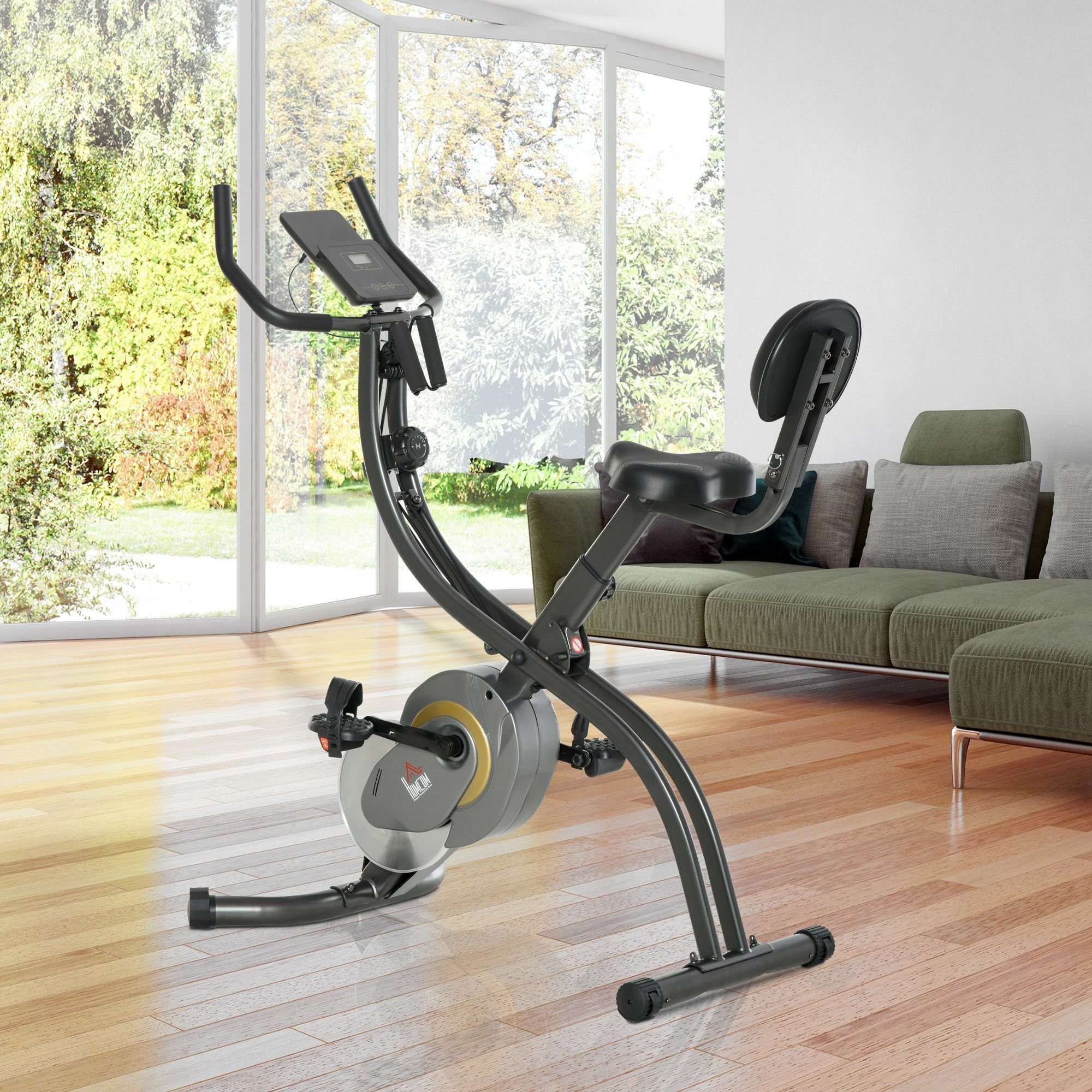 HOMCOM Heimtrainer 2-in-1 Fahrradtrainer