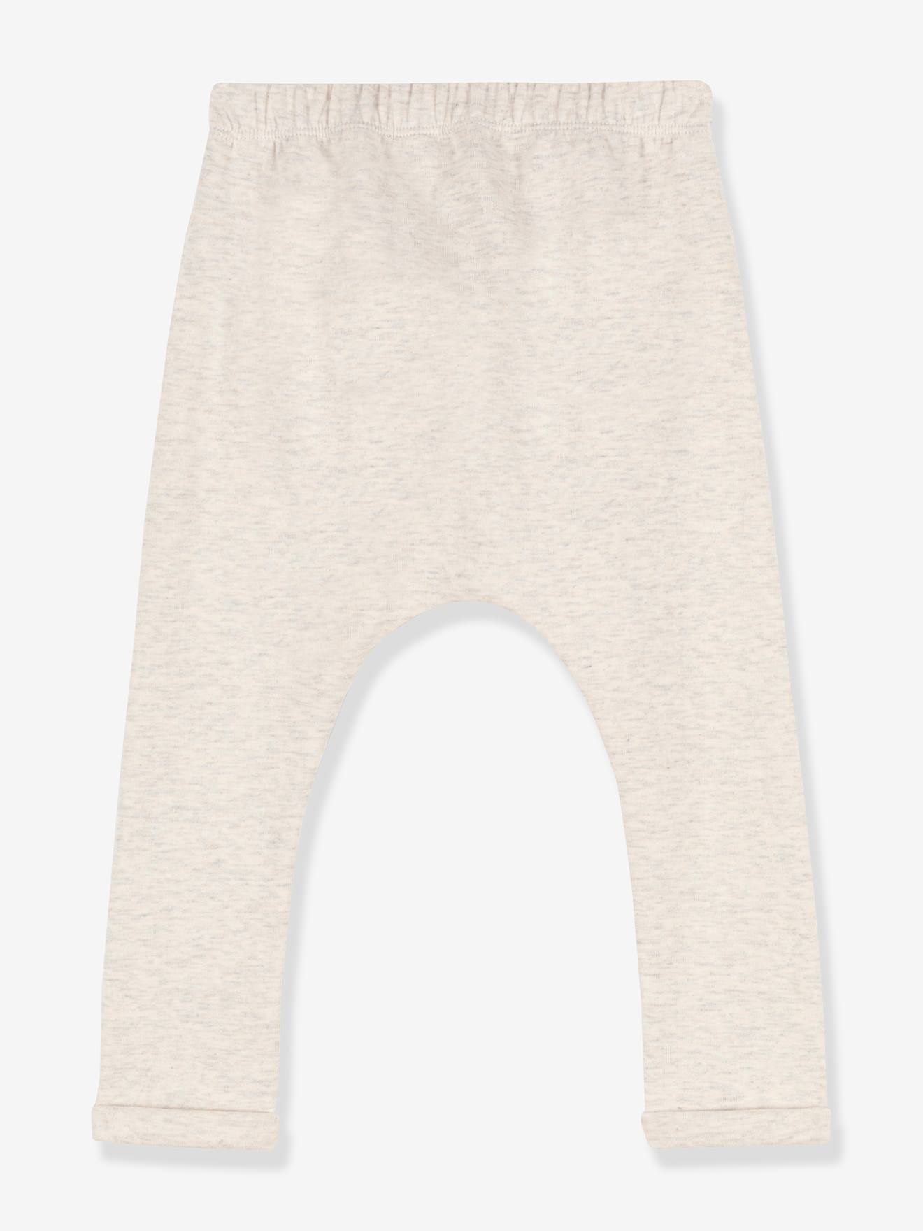 Pantalon bébé en jersey épais PETIT BATEAU beige chiné