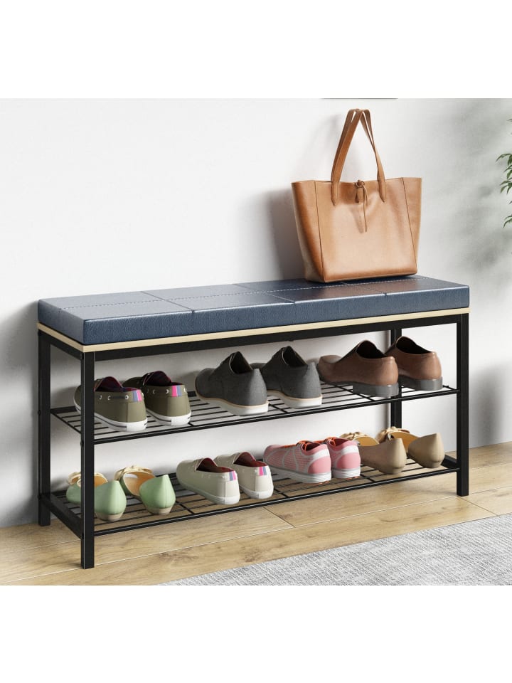 VCM  Metall Holz Sitzbank Schuhregal Schuhbank Taliro in Honig-Eiche günstig kaufen onesize