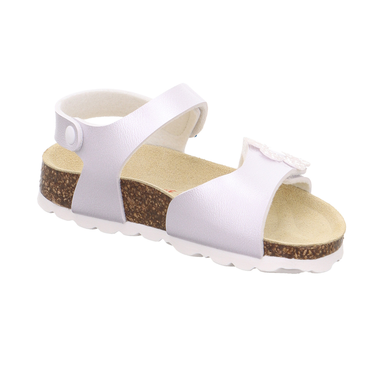 FUSSBETTPANTOFFEL - Weiss Sandale mit Klettverschluss