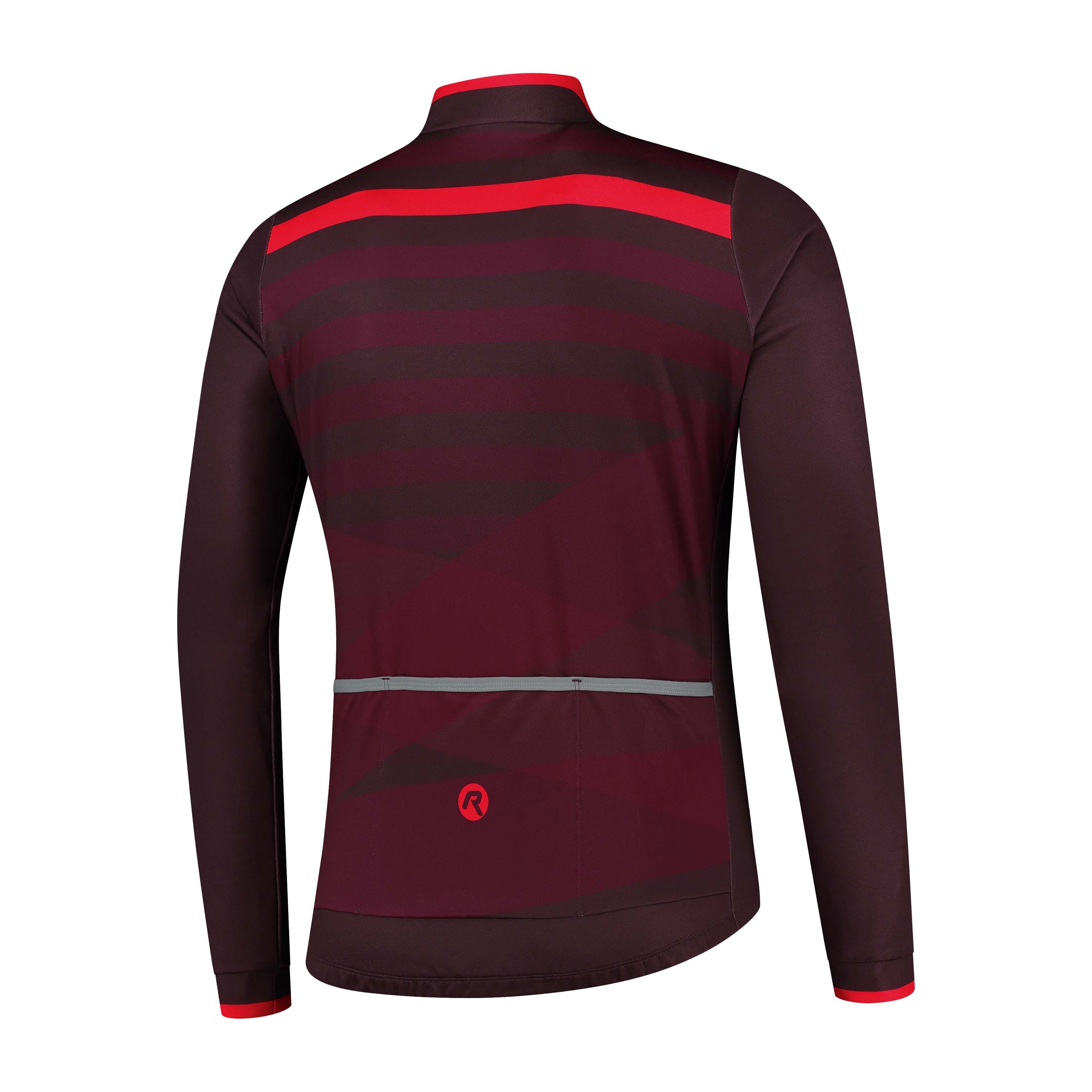 Rogelli Stripe Bordeaux/Lila Herren Radtrikot Langarm