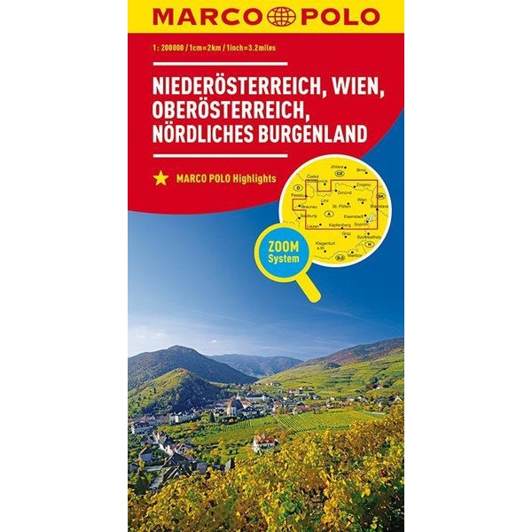 MARCO POLO Regionalkarte Österreich Blatt 1 Niederösterreich, Wien 1:200 000 - Straßenkarte