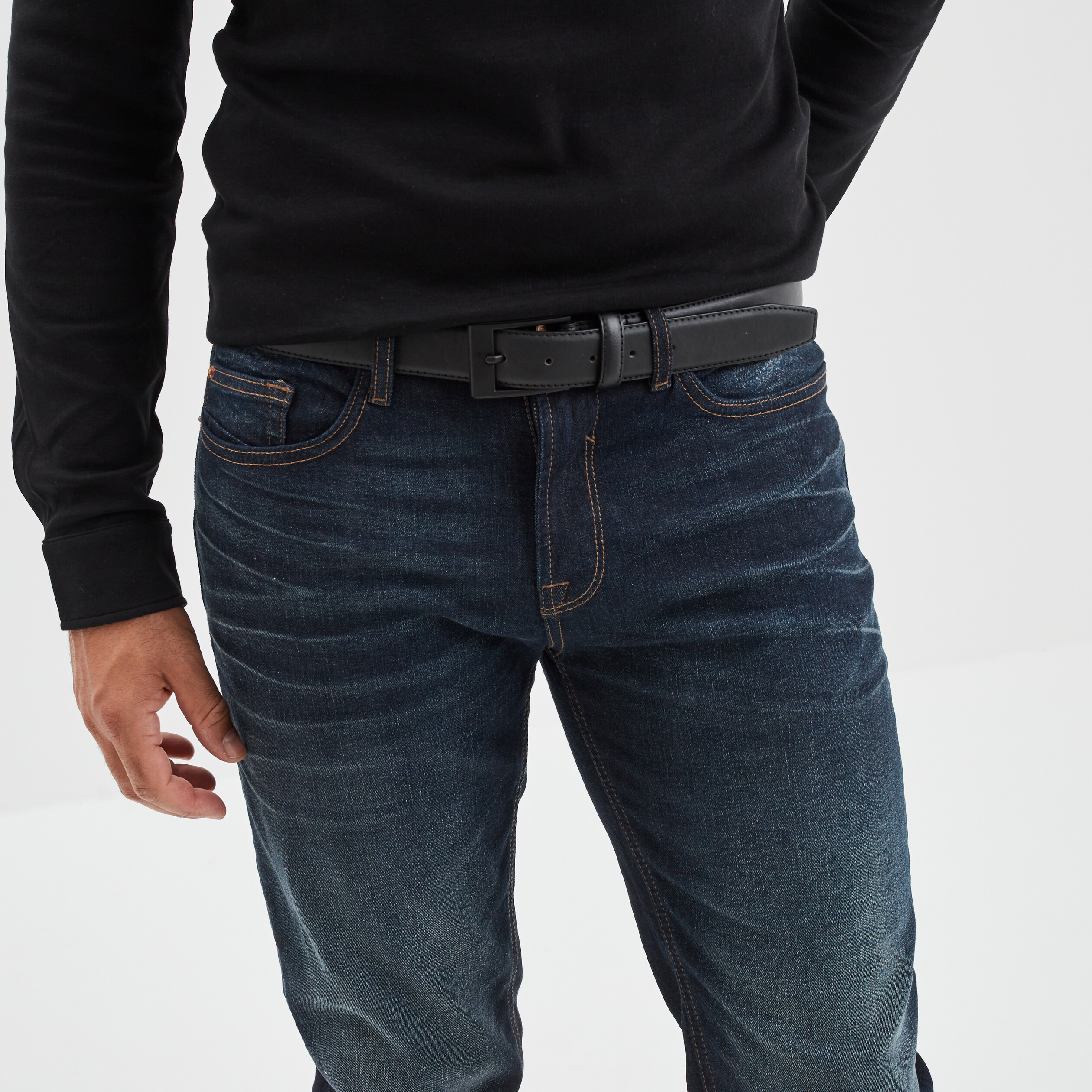 Ceinture à boucle noir homme | La Halle