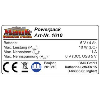 MAUK Solar 6V Beleuchtungs-Set 5Watt mit Powerpack