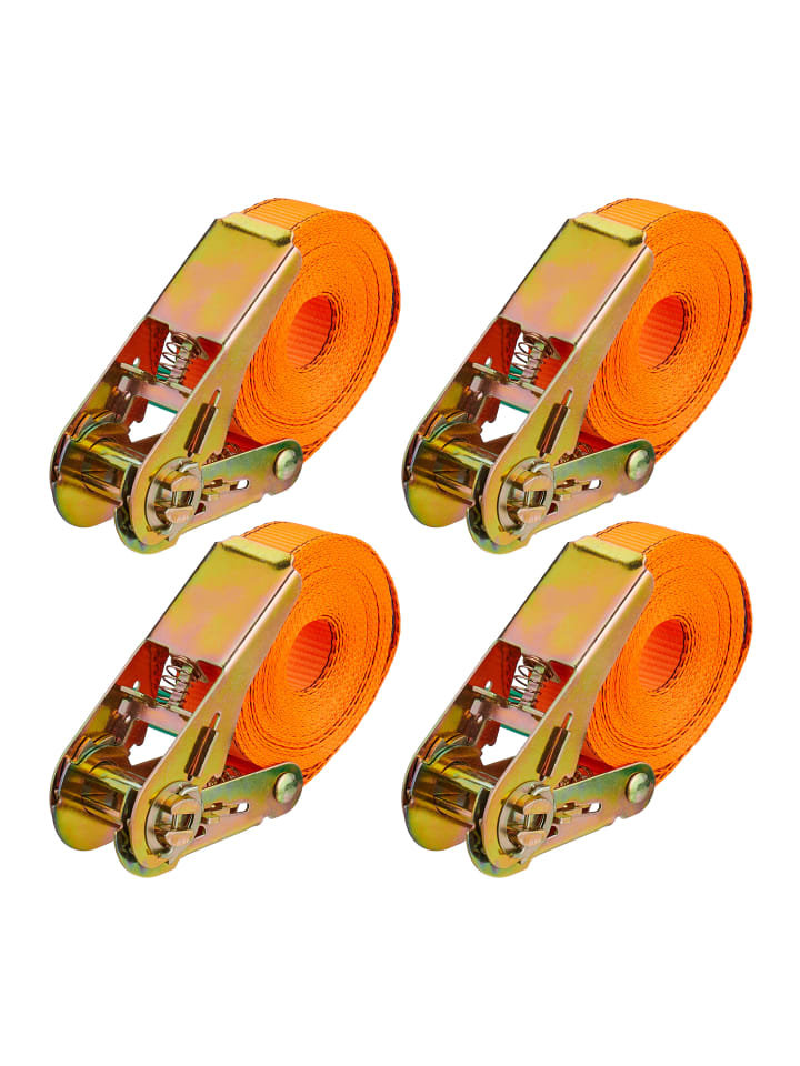 relaxdays 4 x Spanngurte in Orange - 5 m günstig kaufen onesize