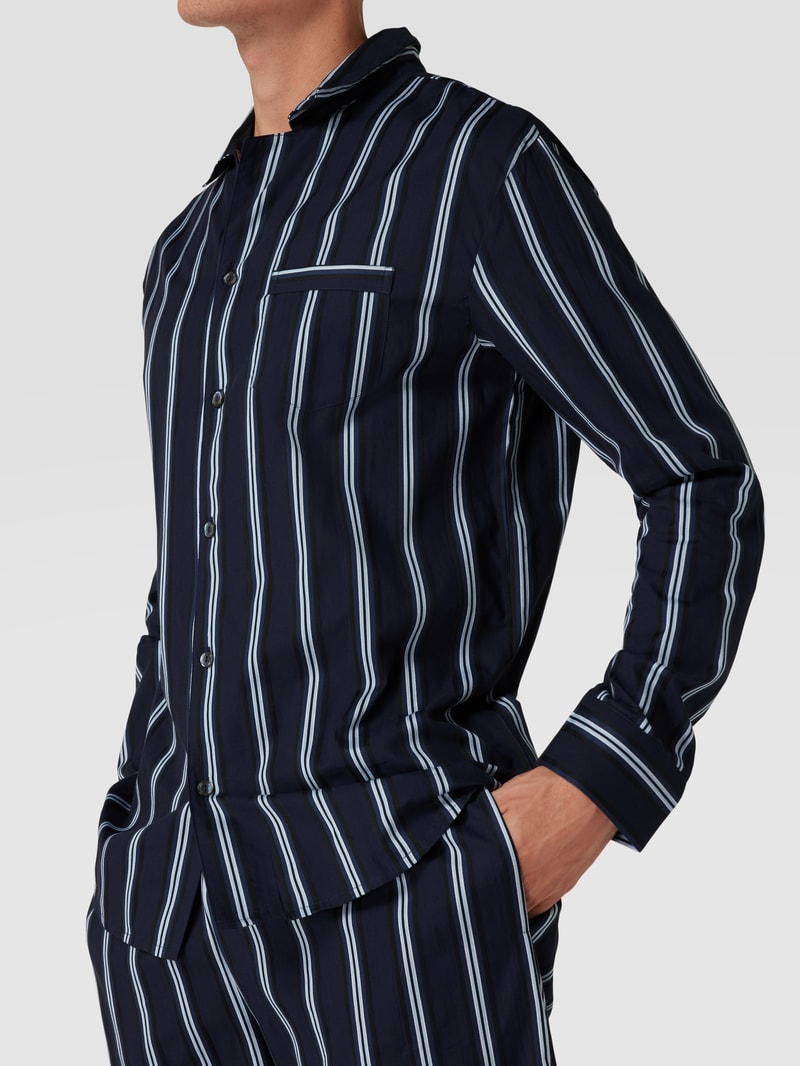 Pyjama mit Streifenmuster in dunkelblau