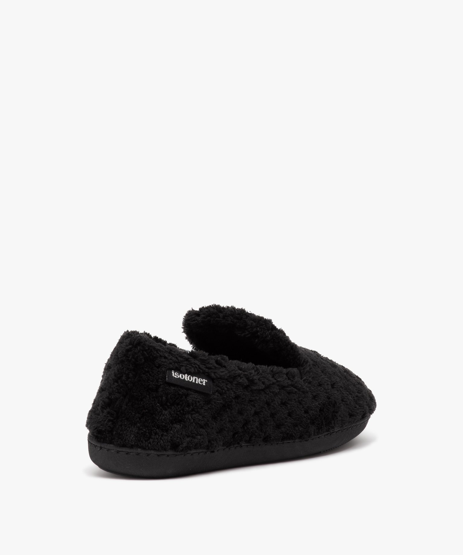 Chaussons femme pantoufles fourrées unies - Isotoner noir | GEMO