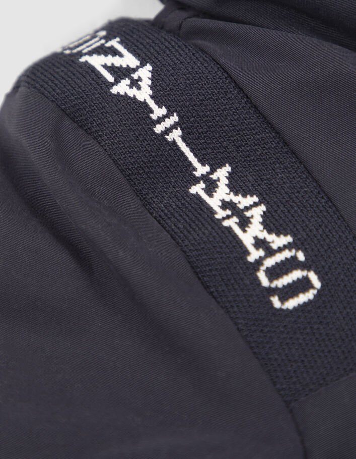 Parka marine fourrée à capuche bébé garçon