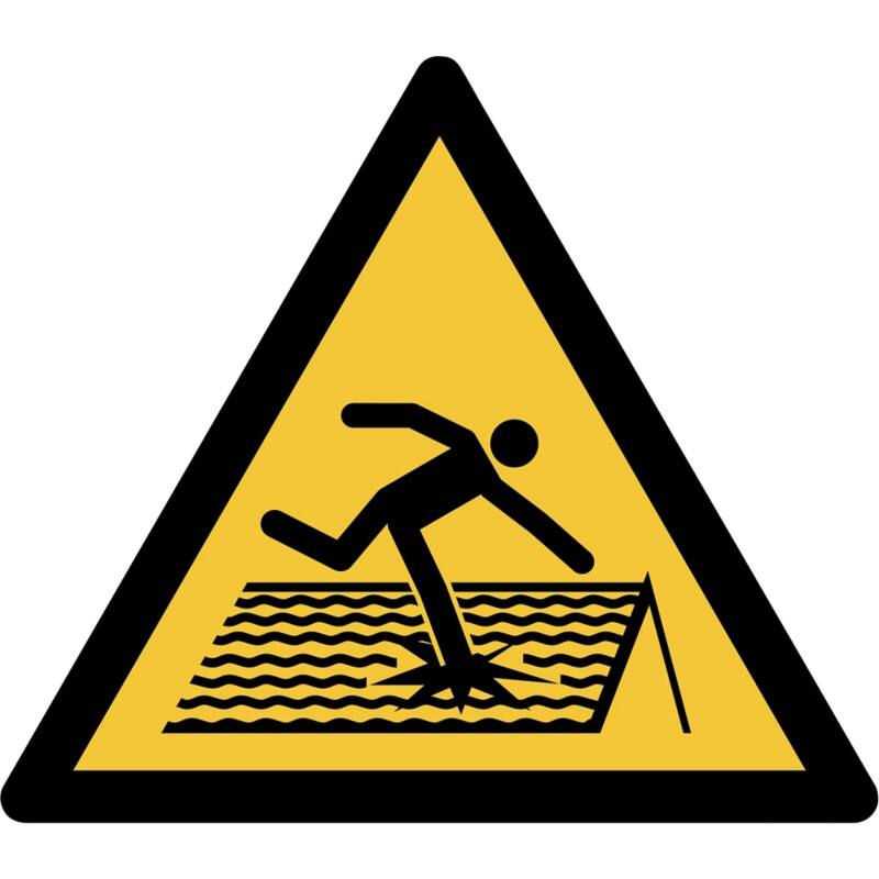 Djois Warnschild Warnung einsturzgefährdetes Dach Klebstoff, einschraubbar PP (Polypropylen) 20 (B) x 0,14 (H) cm 3 Stück