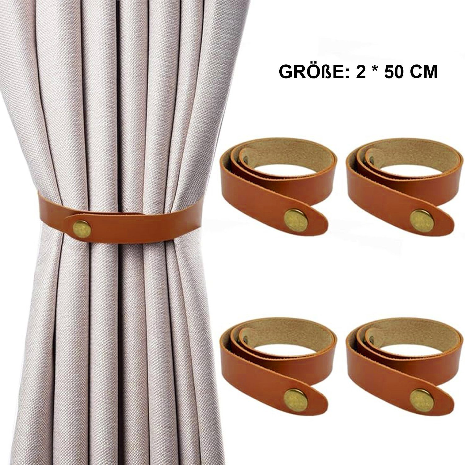 Raffhalter Dekospange PU-Leder Dekoklammer, MAGICSHE, Vorhänge, (4-tlg)