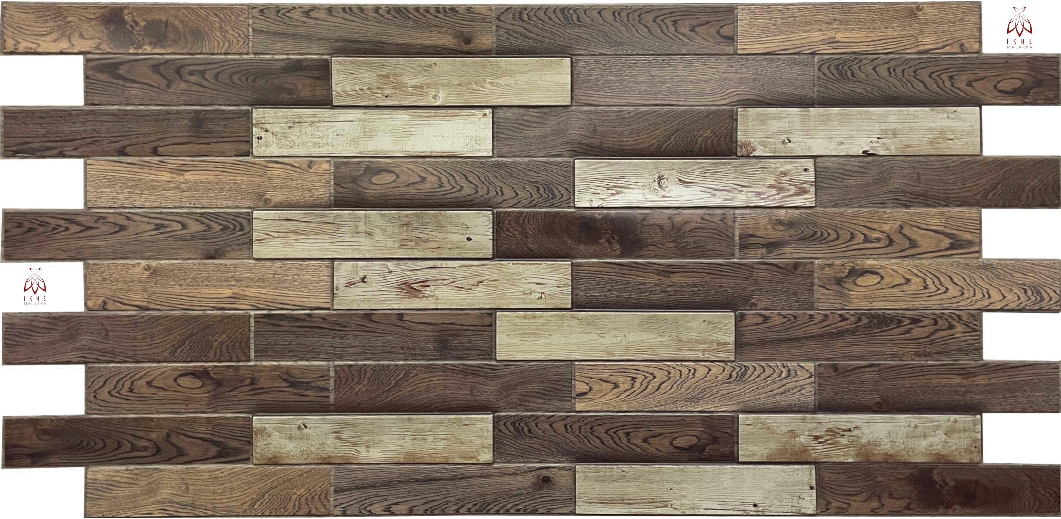 IKHEMalarka 3D Wandpaneel 4qm/10 Stück 3D PVC FLIESEN, 43,00 qm, Wandpaneele PVC-Verkleidung IMITATION OF WOOD Holz Imitation