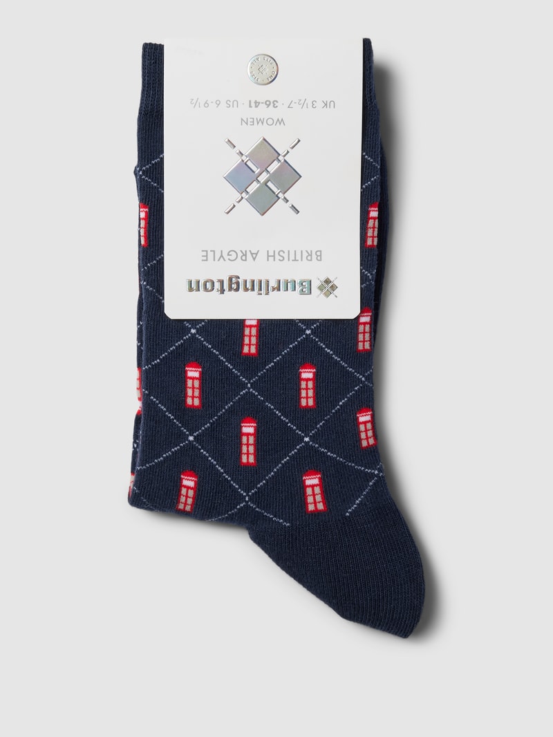 Socken mit Allover-Muster in marineblau