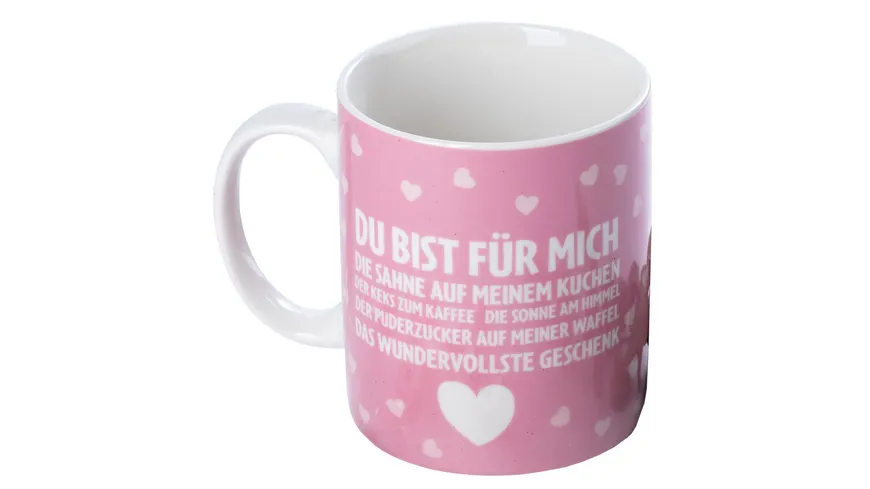p os Kaffeebecher Du bist für mich rosa