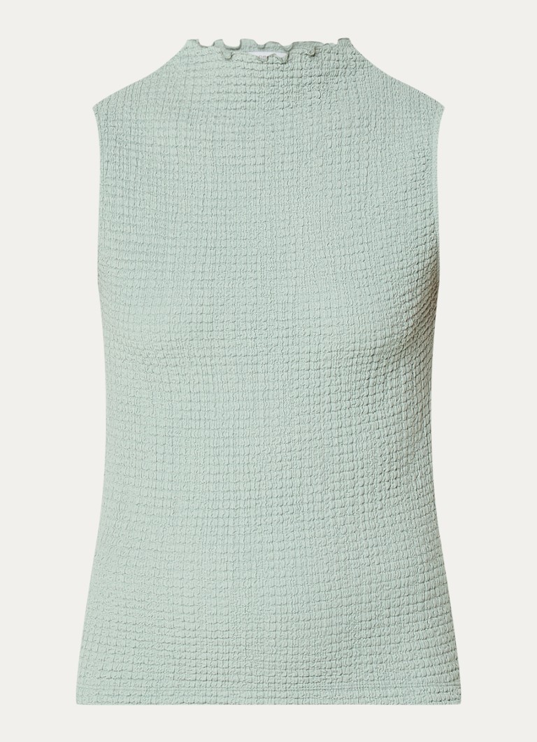 OPUS Iruki sleeveless top with stand-up collar and texture