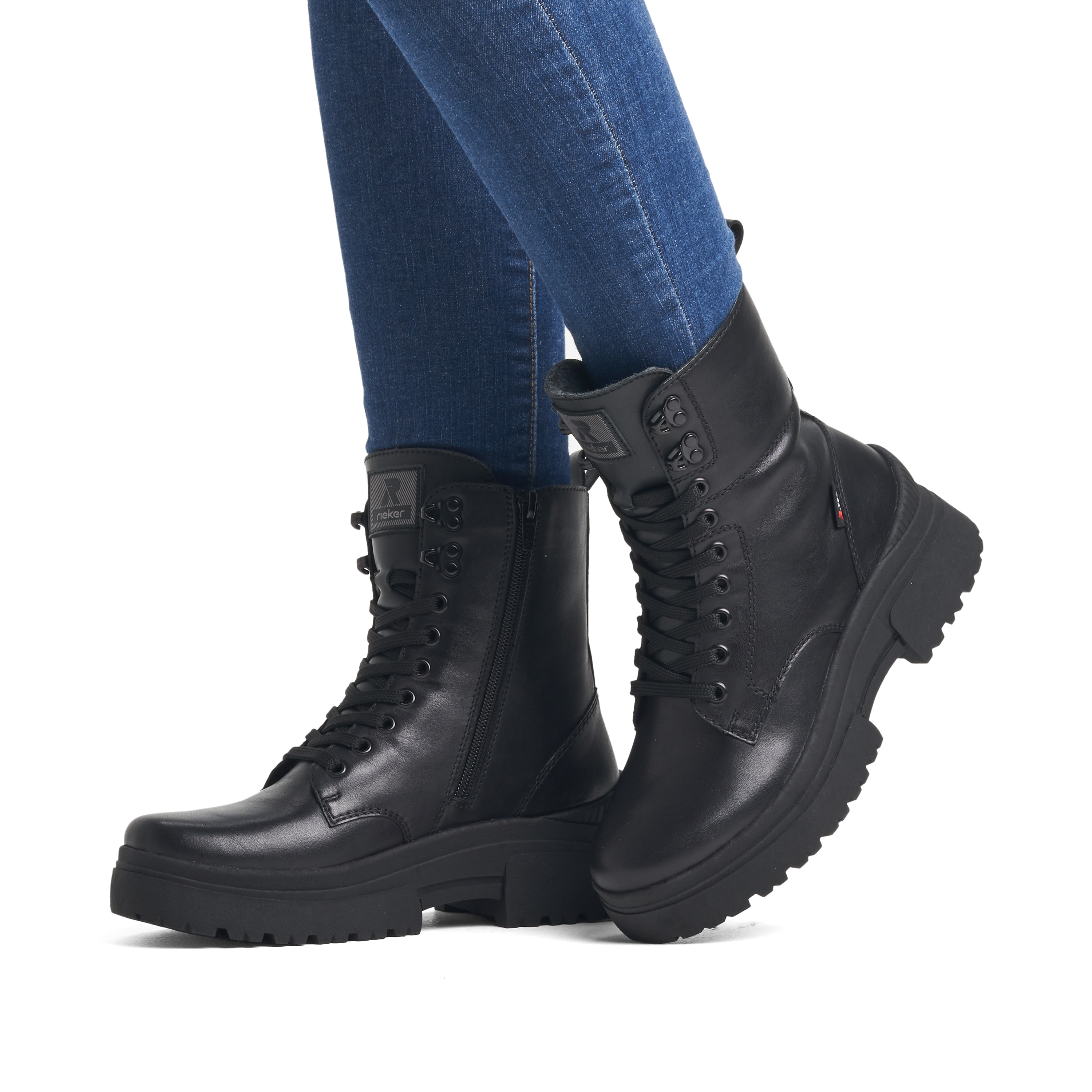 Rieker Damen Schnürstiefel deep black