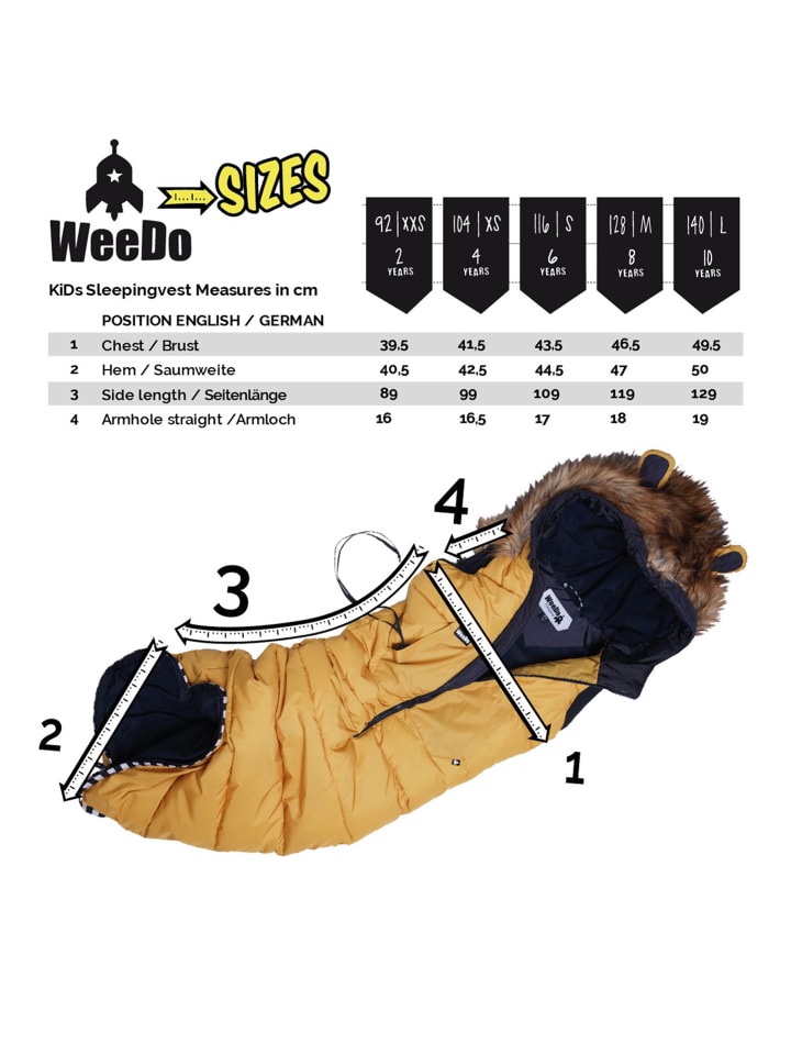 WeeDo Schlafsackweste WOODY Bird in bunt_gestreift günstig kaufen