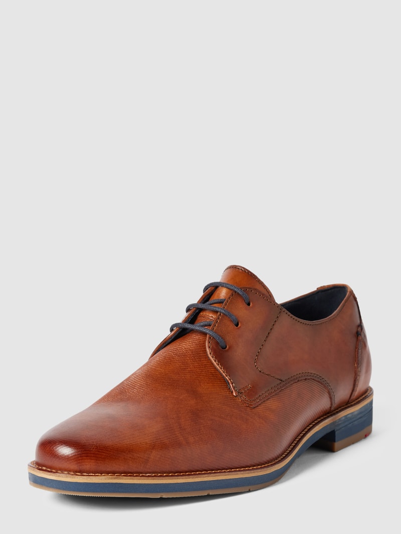 Derby-Schuhe aus Leder Modell 'LAVAL' in cognac