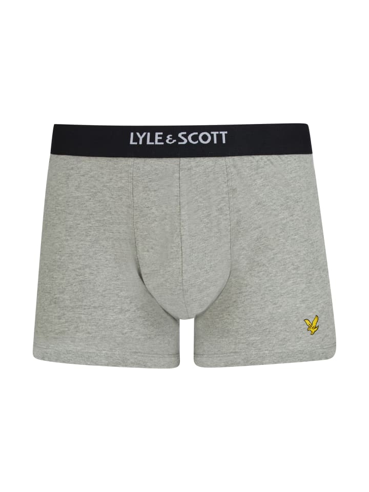 Lyle & Scott Boxer 3-Er Set in Weiß/Grau meliert/Schwarz günstig kaufen S