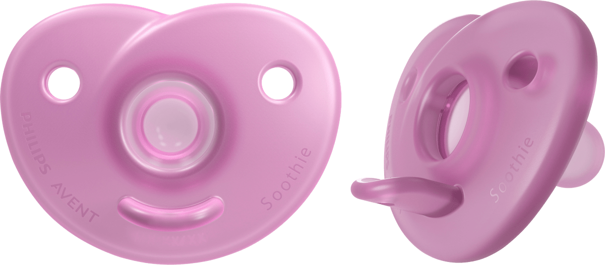 Schnuller Soothie Silikon, rosa/pink, 0-6 Monate, 2 St