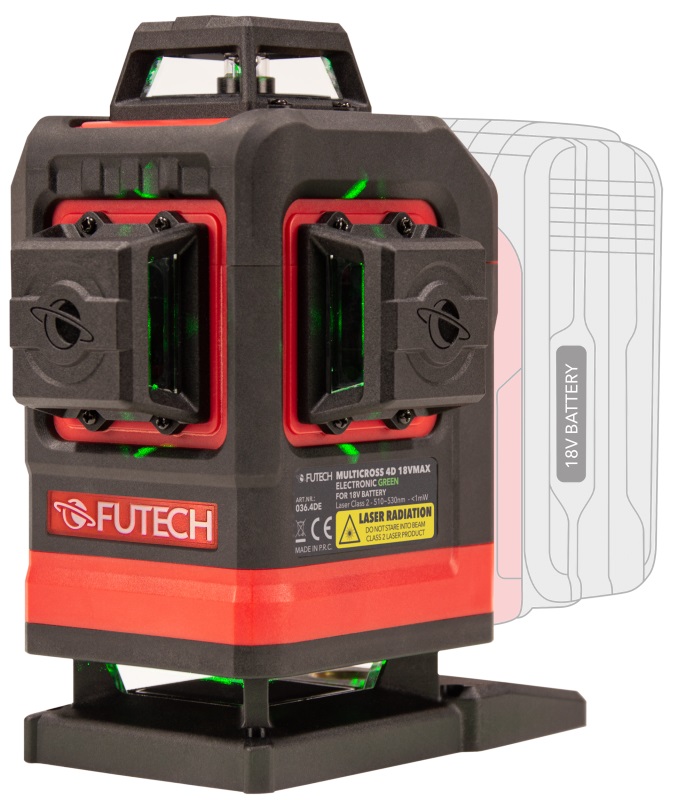 Futech 036.4DE MC4DE 18V MAX 4D Akumulátorový křížový laserový měřič bez baterie v pouzdře
