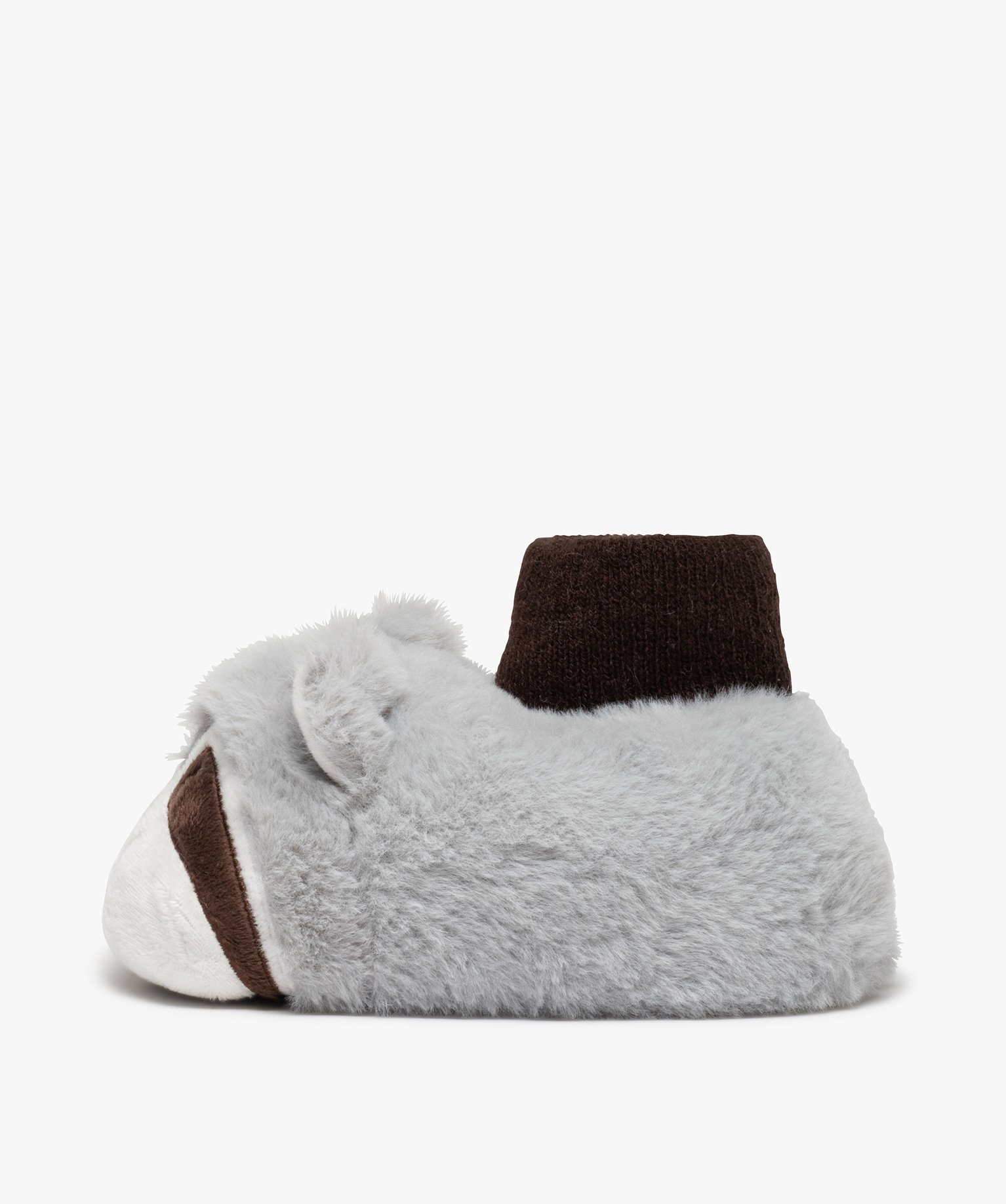 Chaussons Garçon raton laveur en 3D à col chaussette gris | GEMO