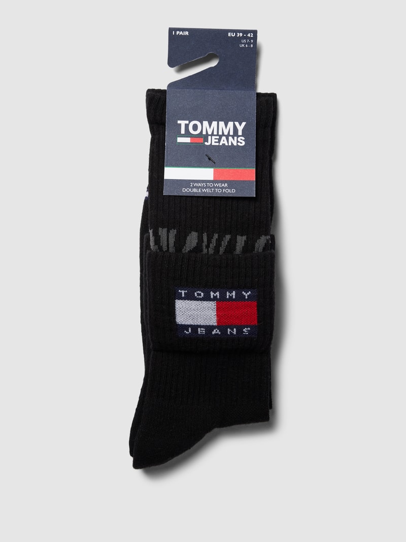 Socken mit Label-Details Modell 'Fold' in schwarz
