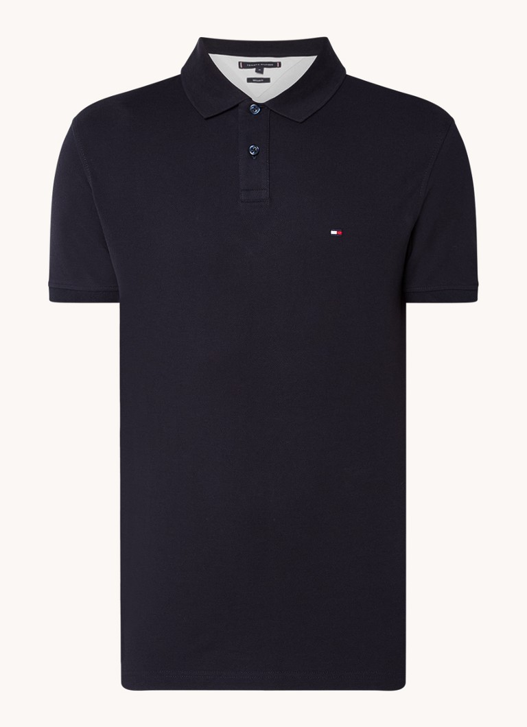 Koszulka polo Tommy Hilfiger z bawełnianej piki z haftowanym logo.