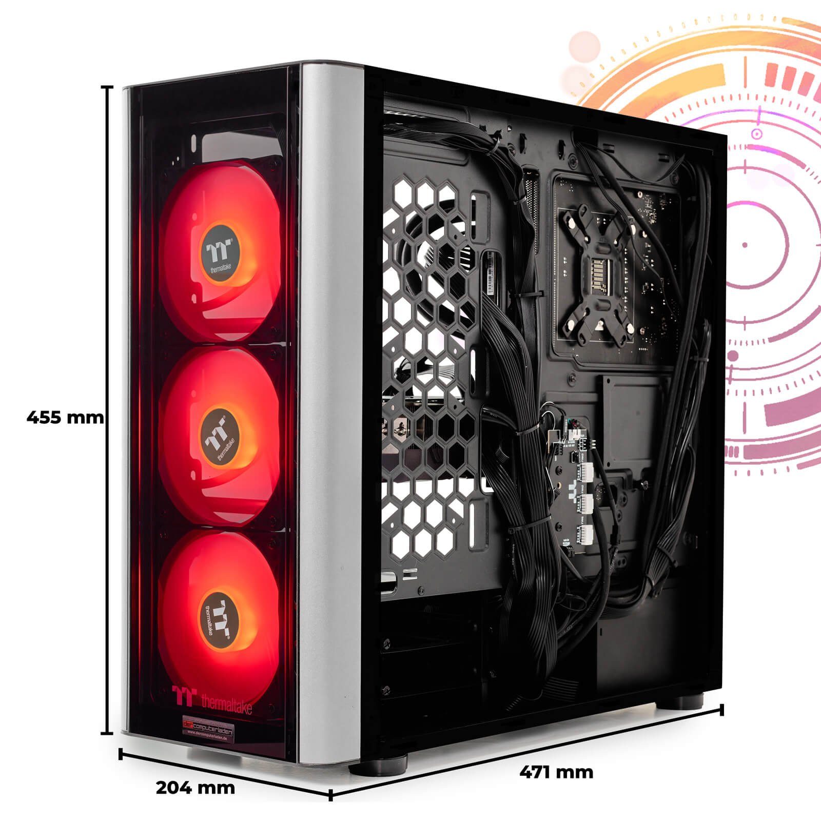 dcl24.de Level 20 RGB Gaming-PC (AMD Ryzen 7 5800X, RTX 4070, 32 GB RAM, 1000 GB SSD, Wasserkühlung)