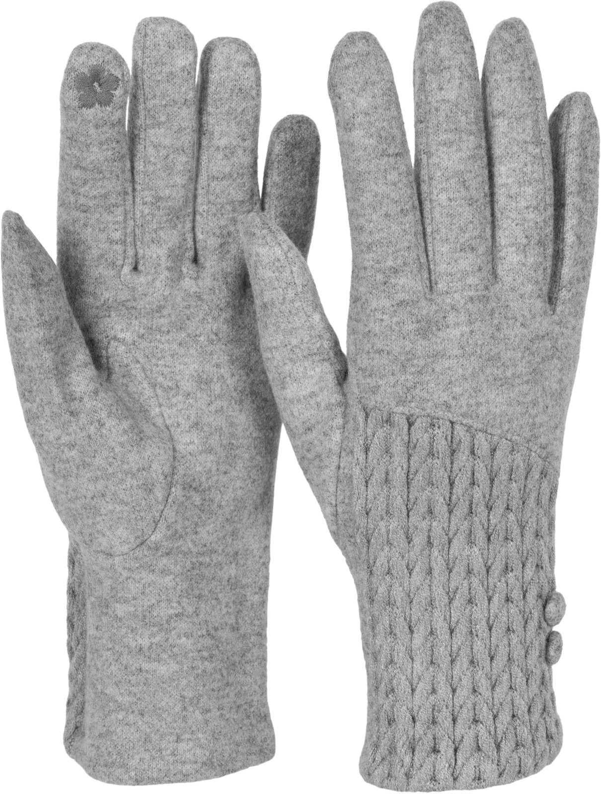 styleBREAKER Fleecehandschuhe Touchscreen Handschuhe Zopfmuster