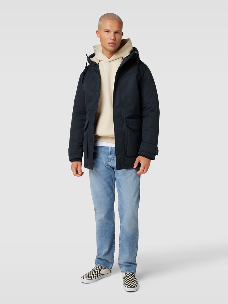 Parka mit Pattentaschen Modell 'ECLIP' in dunkelblau