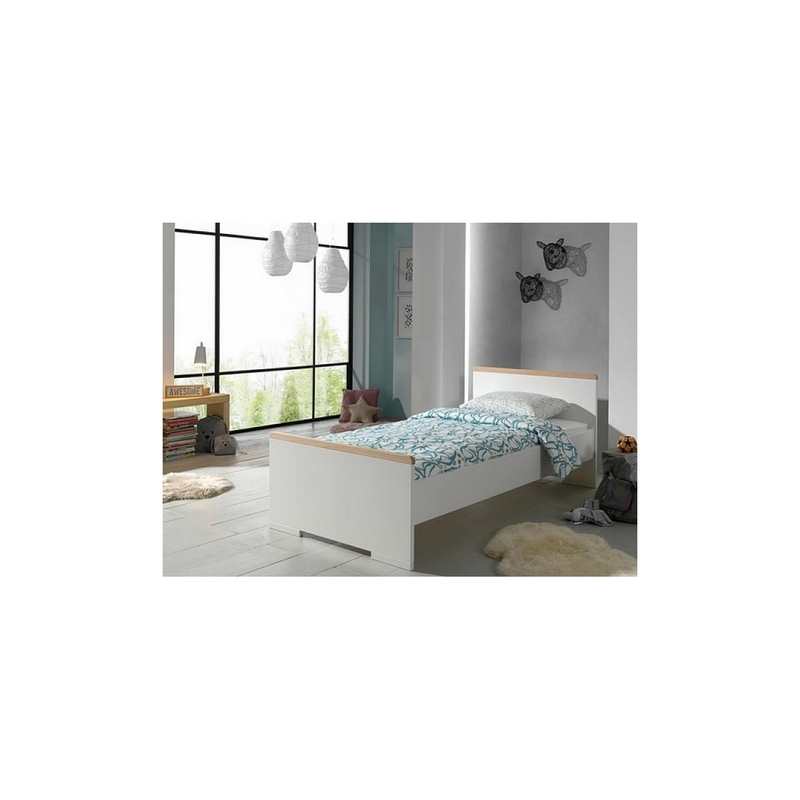 Lit 90x200cm London blanc