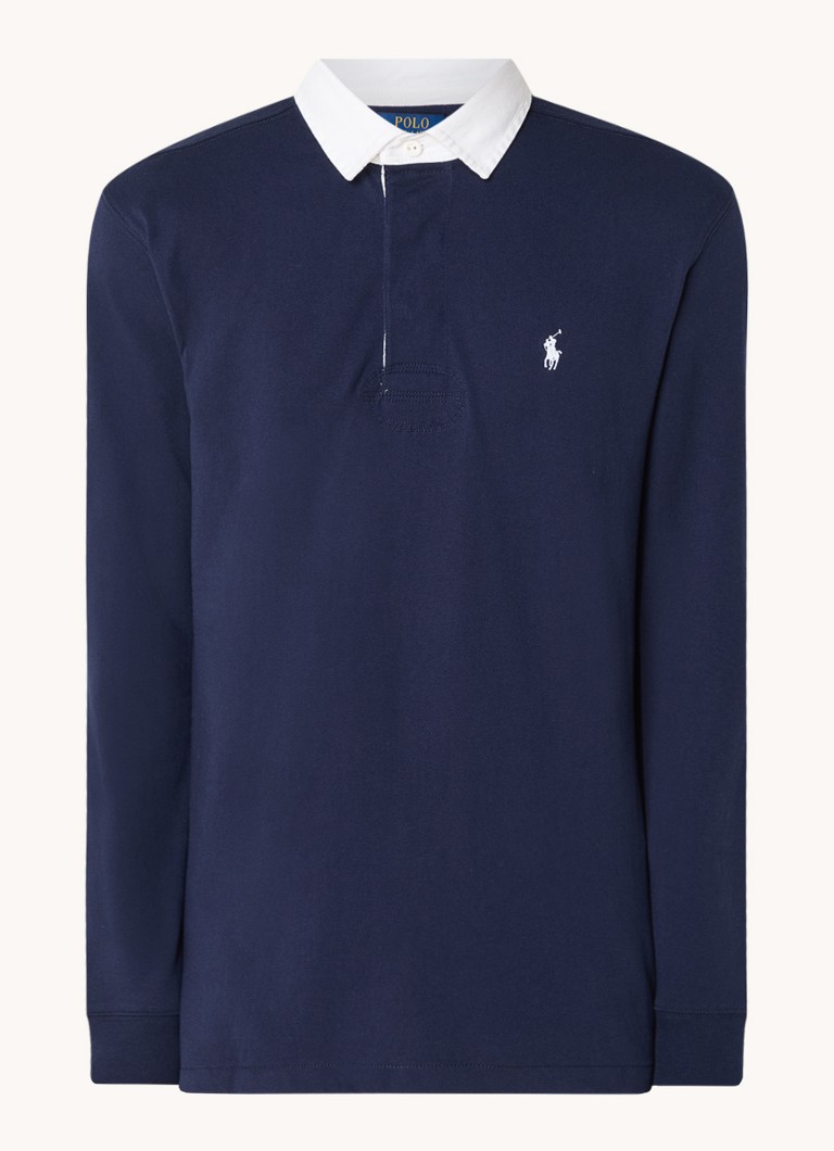 Tricou polo cu mânecă lungă din bumbac, de la Ralph Lauren, cu croială slim fit