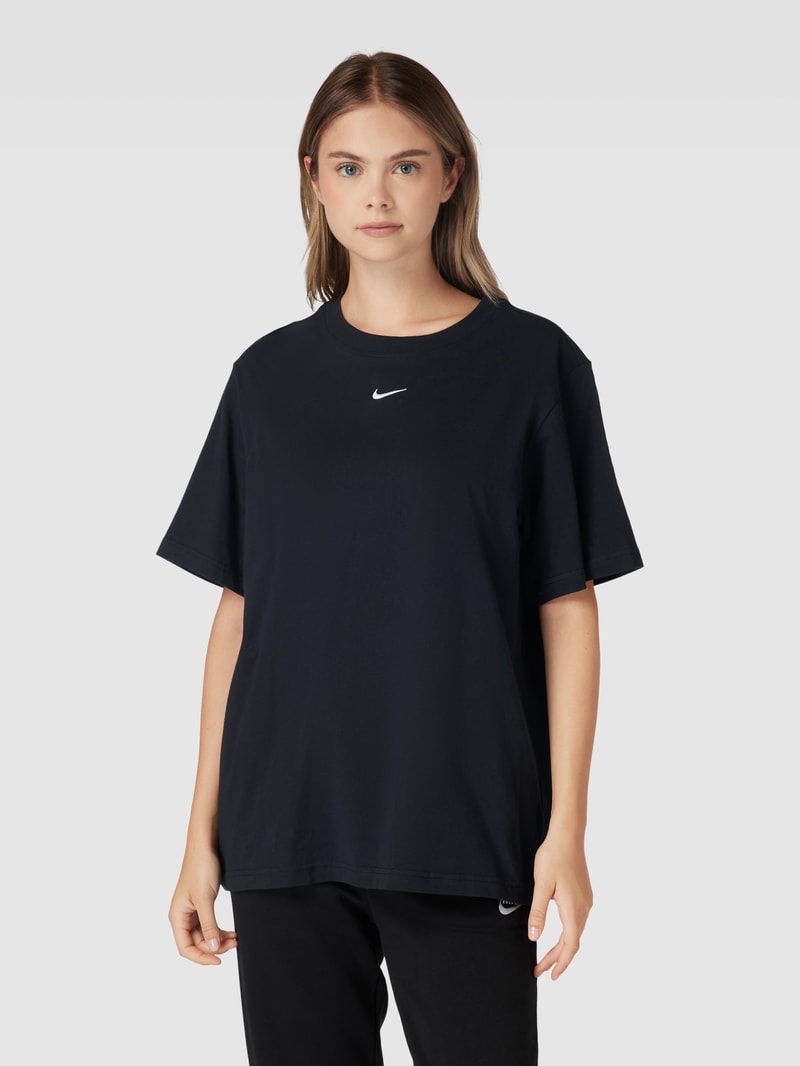 Oversized T-Shirt mit Label-Print in schwarz