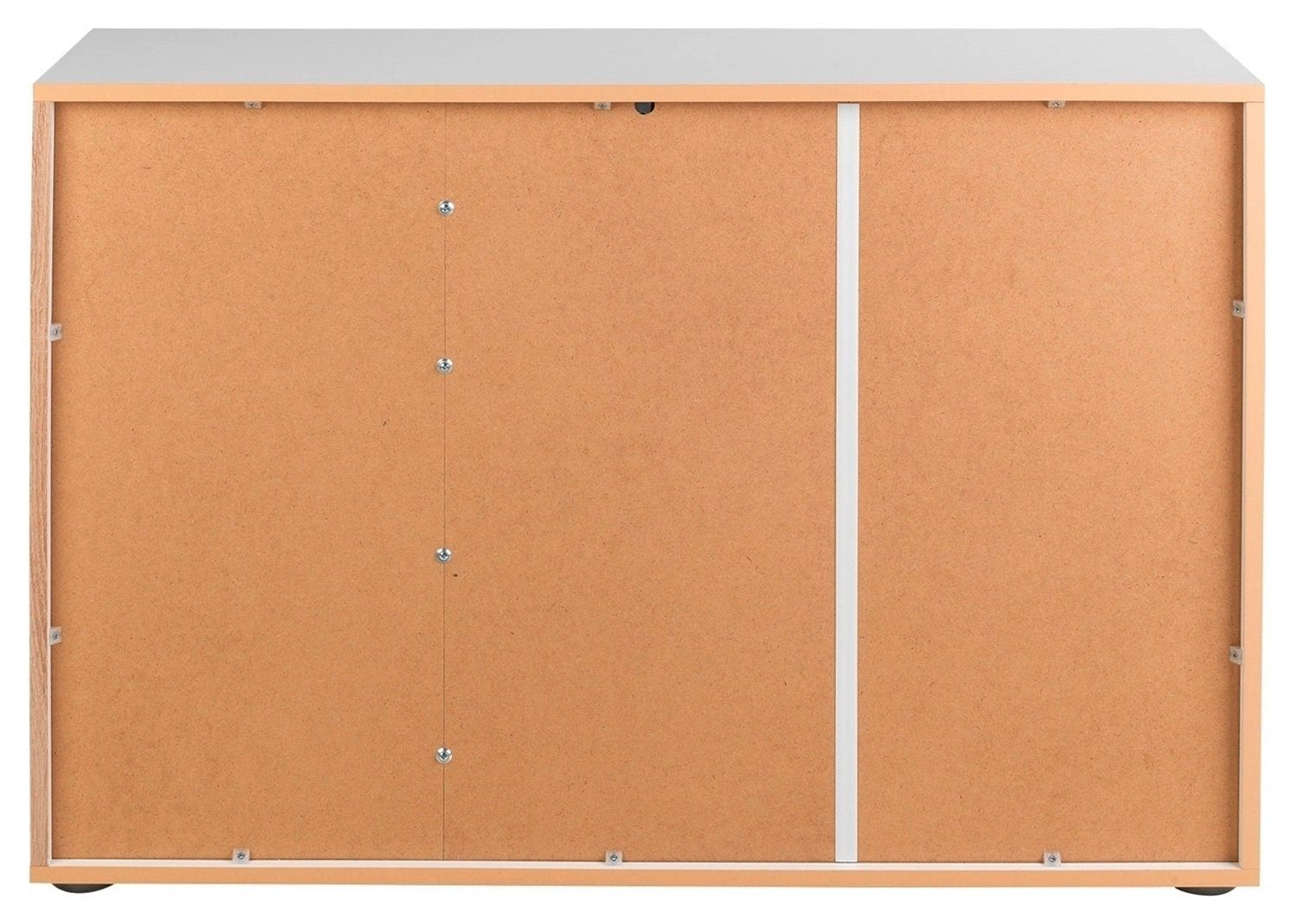 Kommode SOLO, B 106 cm, 3 Türen, 2 Schubladen, weiß, 1 höhenverstellbarer Einlegeboden