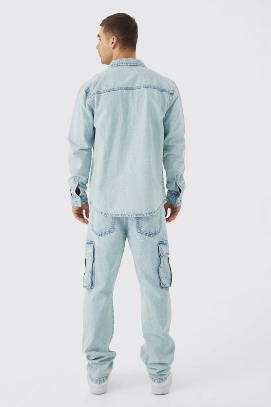Langärmliges Denim-Overshirt