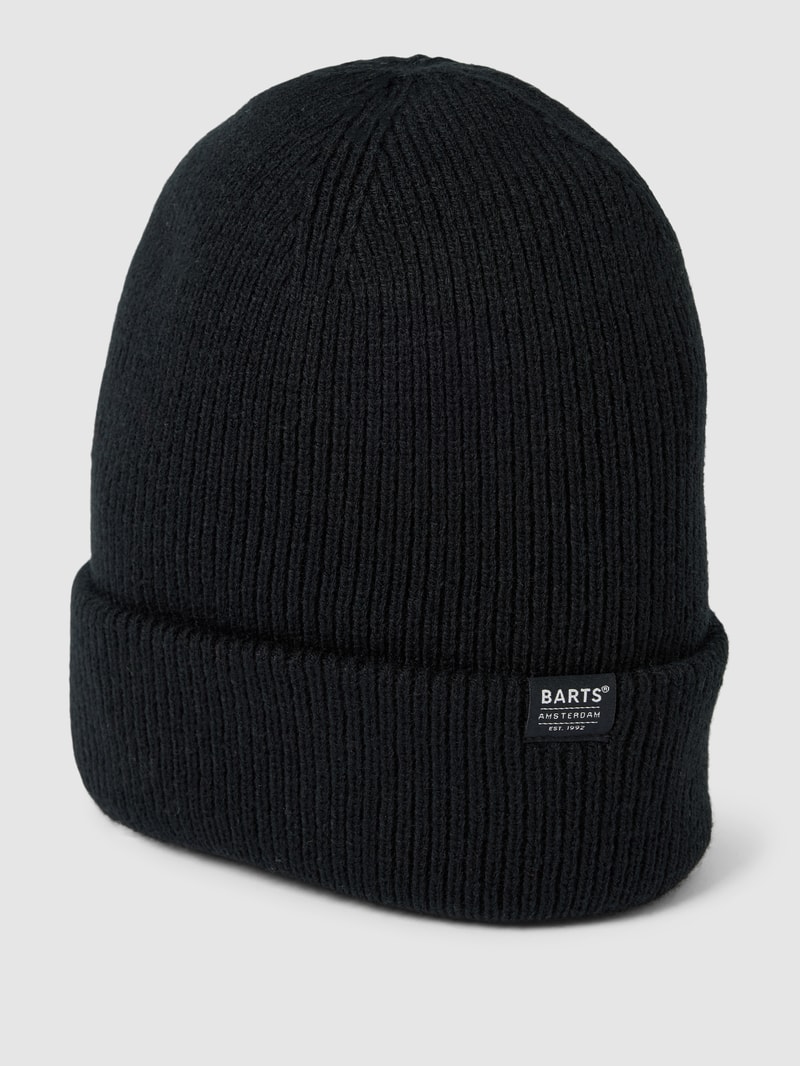 Beanie mit Label-Detail Modell 'KINABALU' in schwarz
