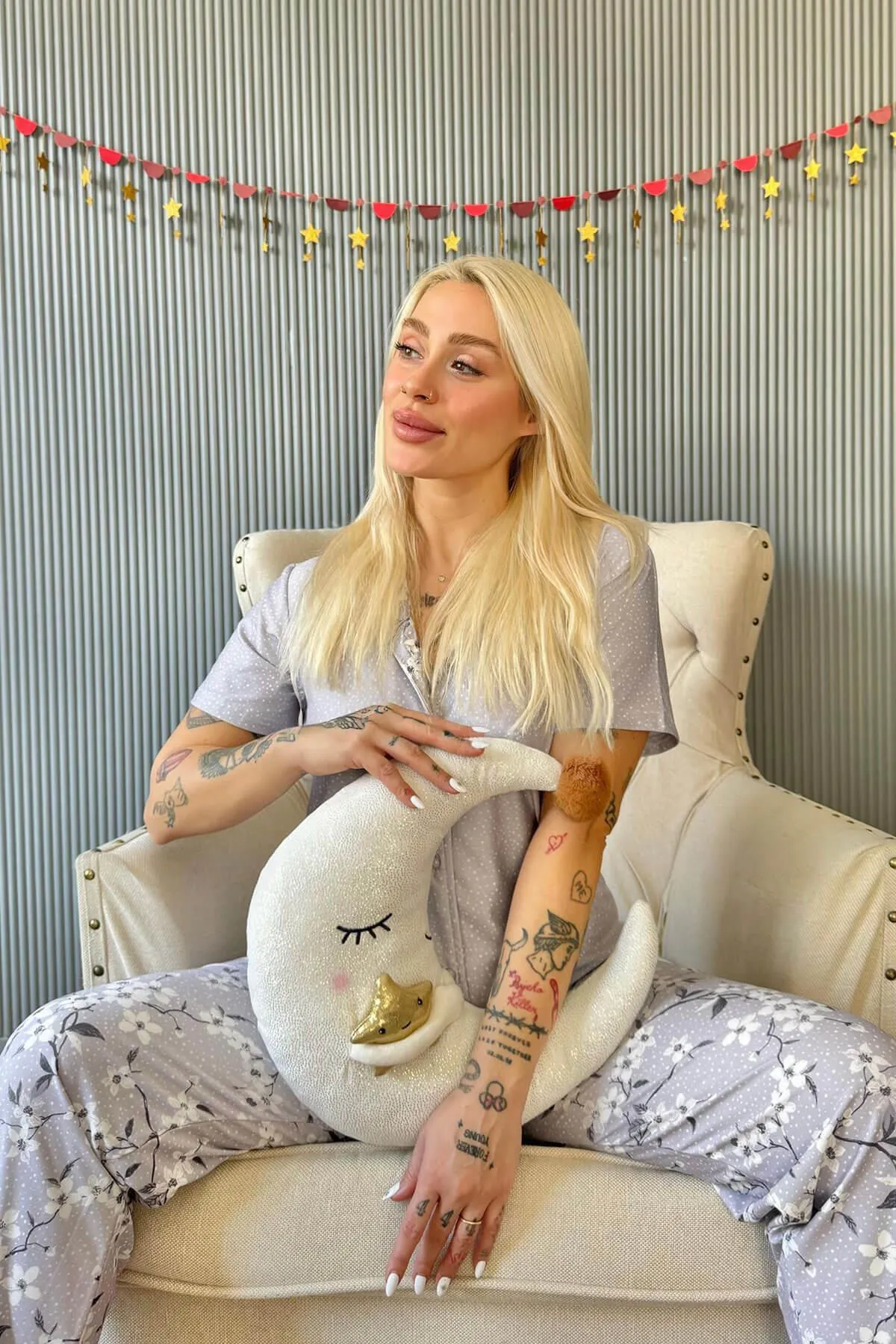 Pijamaevi  Pyjama set - Grau - Unifarben