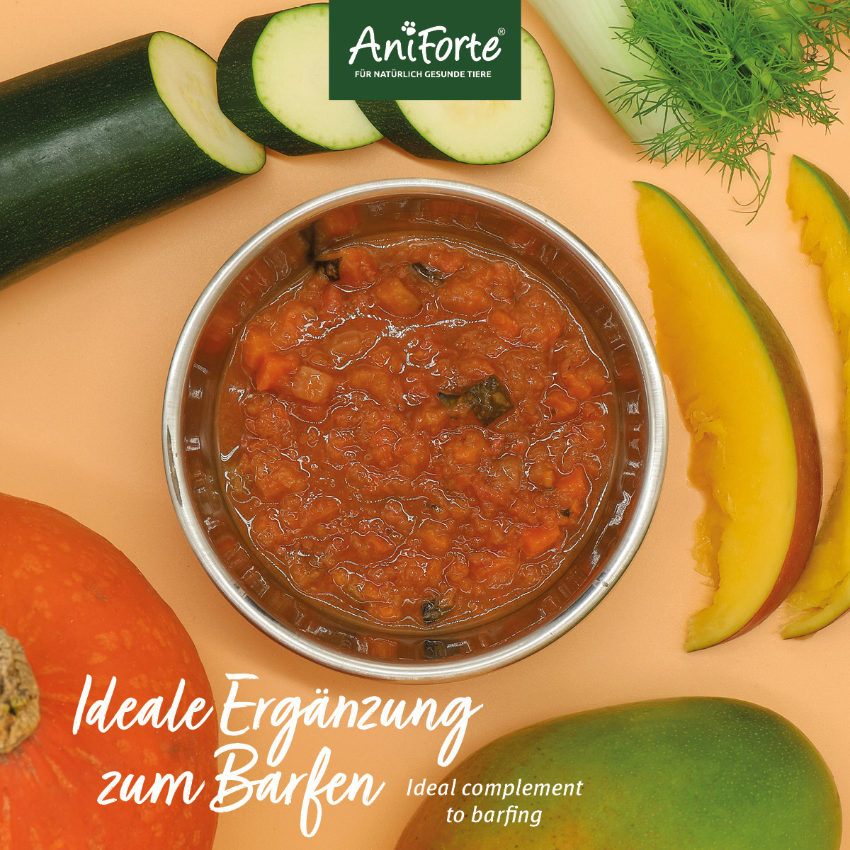 Aniforte Ergänzungsfutter & Aufzucht Aniforte BIO BARF Püree - Fenchel & Mango 5 x 150g