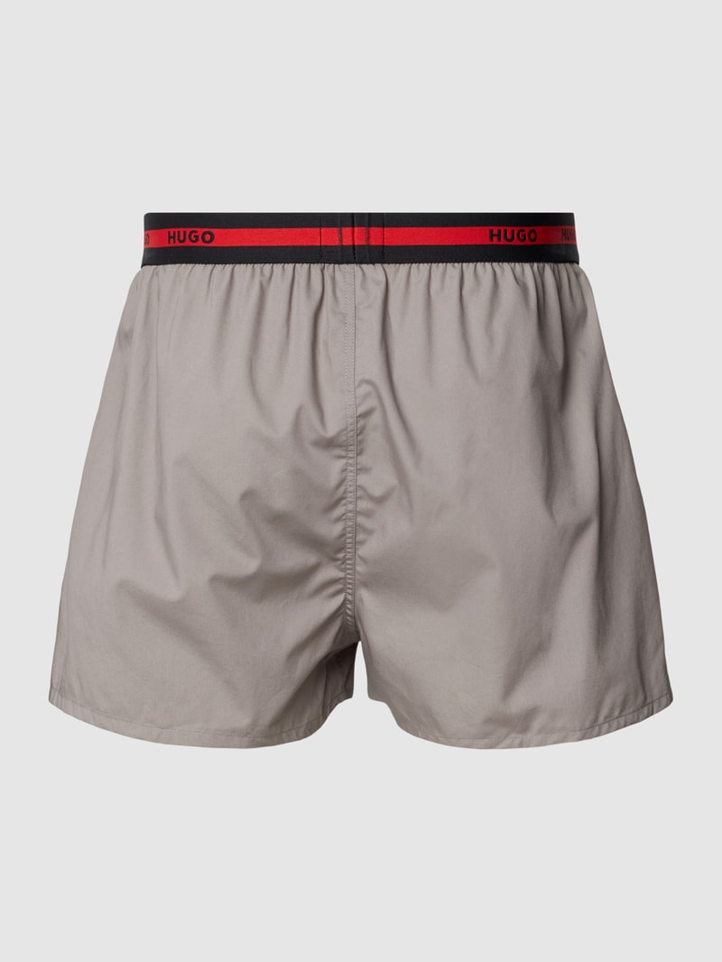 Boxershorts mit elastischem Bund im 2er-Pack in mittelgrau