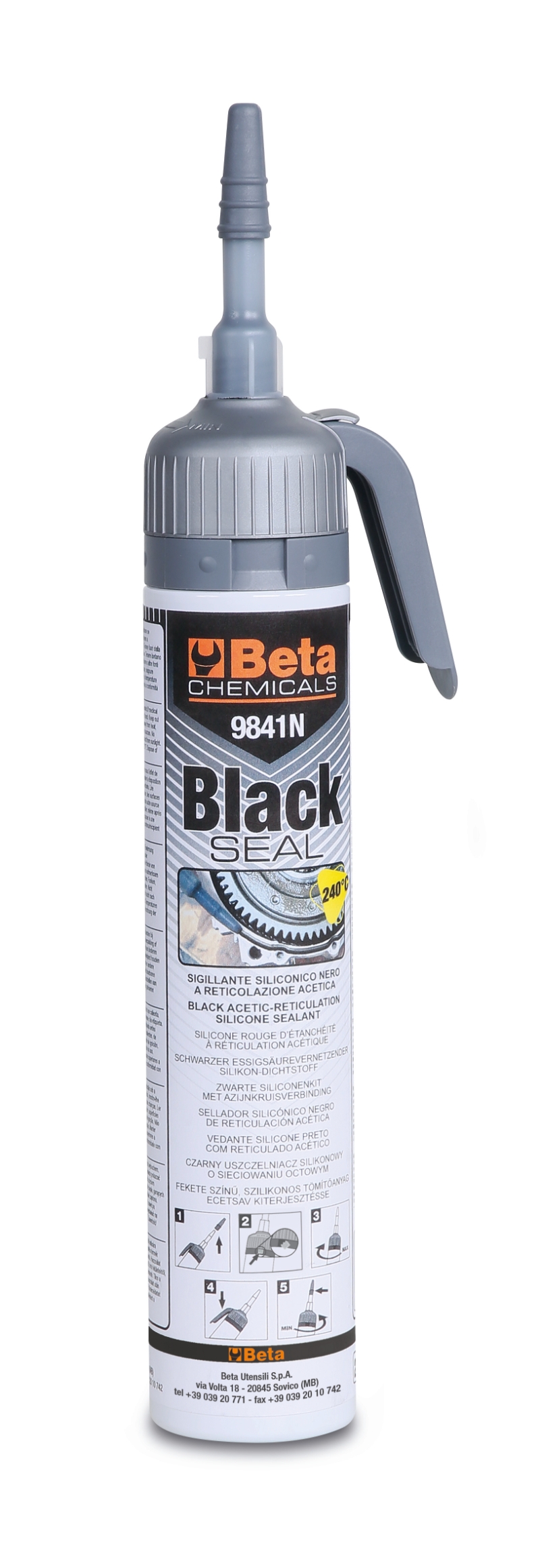 Beta 098410120 9841N P200 (1-2)-Fekete szilikon tömítőanyag 200 ml