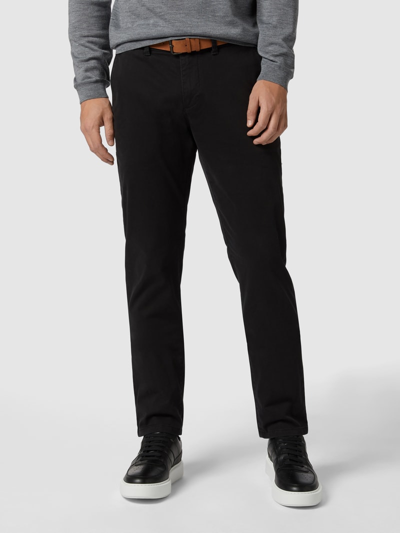 Hose mit Stretch-Anteil in gerader Passform in schwarz