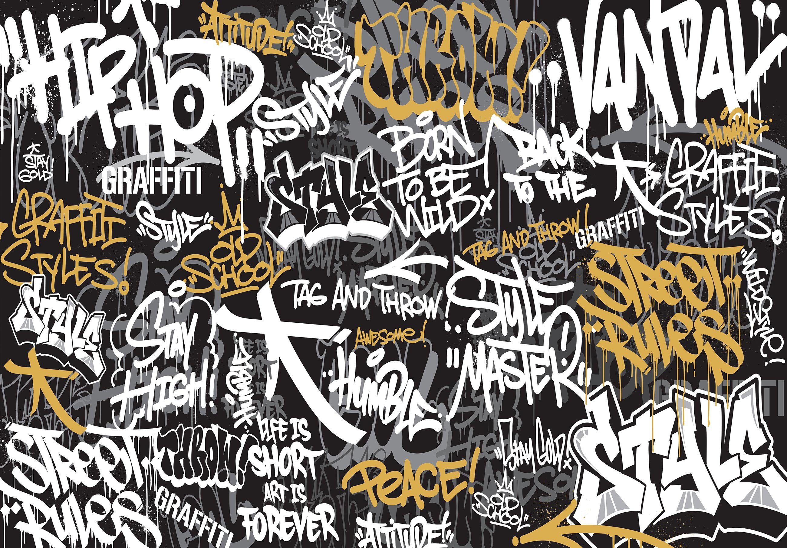 Wallarena Fototapete Kinderzimmer Jungen Graffiti Streetart Vlies Tapete Vliestapete, Glatt, Kunst, Vliestapete inklusive Kleister